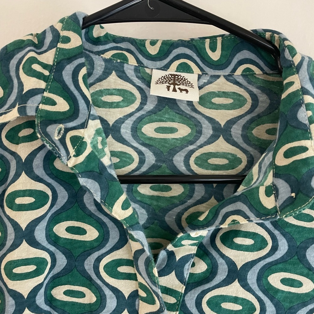 Mod Italian Pure Cotton Button Down Top - Picture 7 of 11
